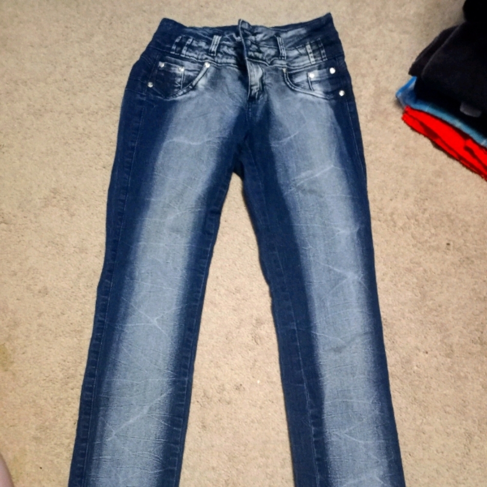 Half faded jeans